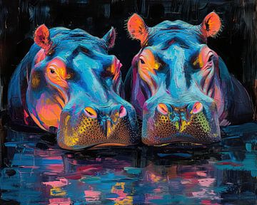 Nijlpaarden | Aqua Mammal Mirage | Nijlpaarden van Kunst Kriebels
