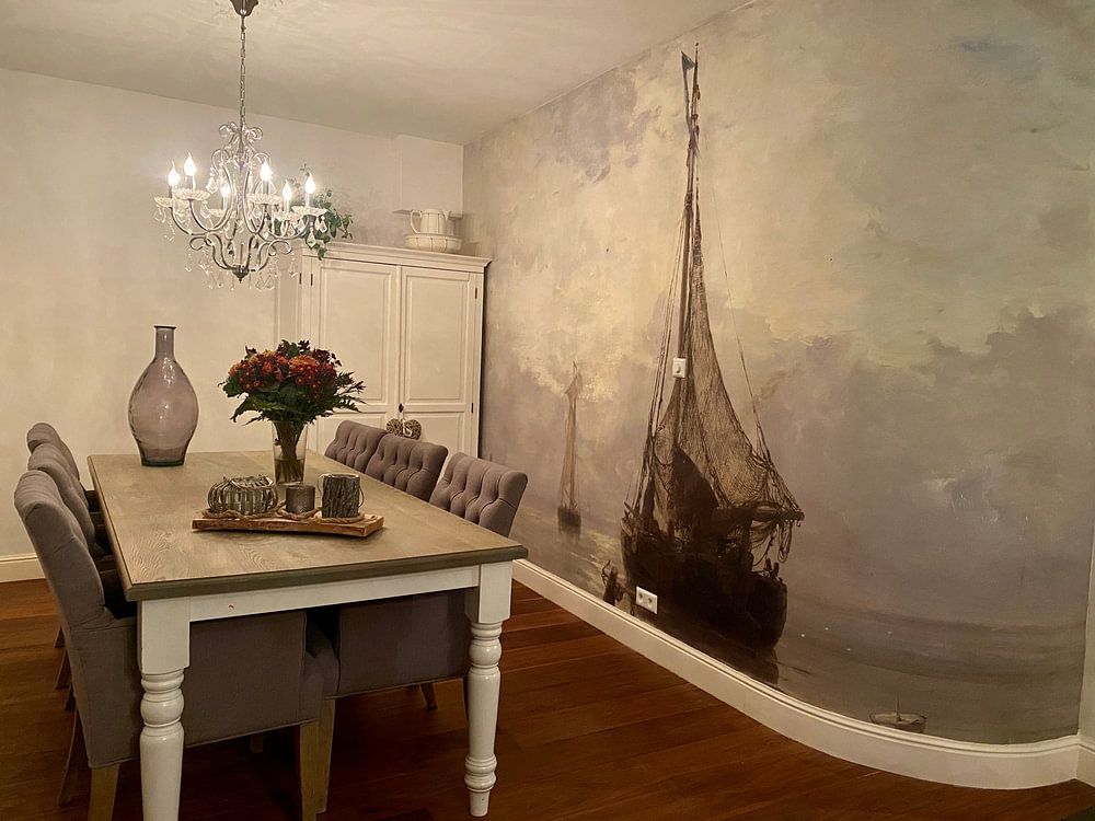 Tableau Mer calme de l'artiste Mesdag | Tableaux de bateaux 