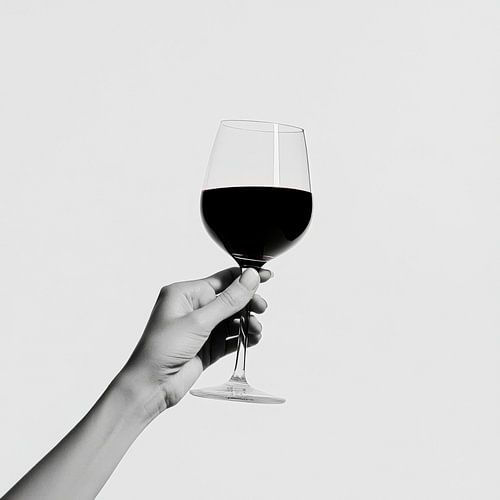 Tenir un verre de vin