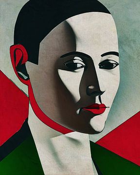 Abstract portret van een vrouw 17 van Jan Keteleer