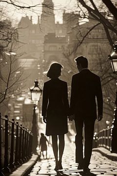 couple silhouette promenade sur Egon Zitter