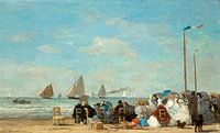 de strand Scène in Trouville, Eugène Boudin van Liszt Collection thumbnail