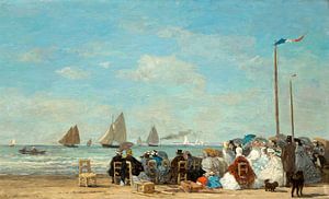 Scène de Plage à  Trouville, Eugène Boudin