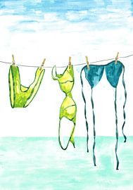 Sommerbadeanzüge trocknen von Karen Menzenbach