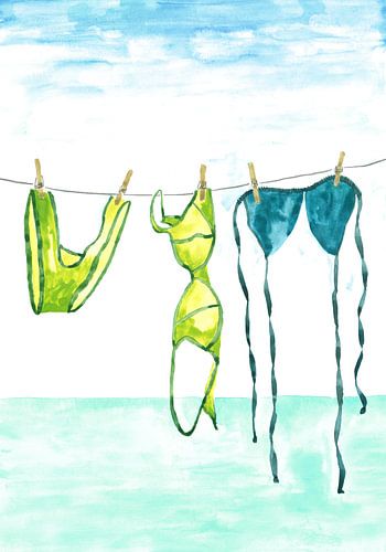 Sommerbadeanzüge trocknen