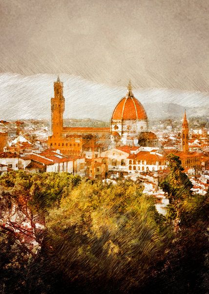 Italië Firenze landschap #firenze van JBJart Justyna Jaszke