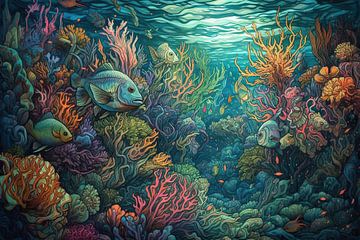 Peinture de poissons Poisson sur Tableaux ARTEO