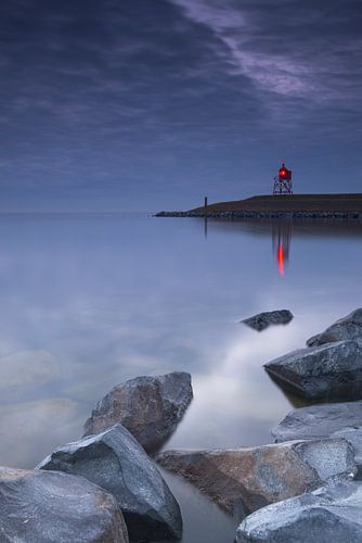 Beacon at the harbor of Stavoren by Sjoerd van der Wal Photography