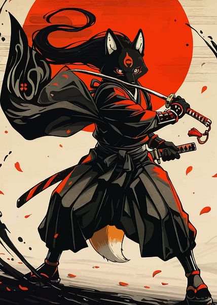 Kitsune Samurai by MIROKKU
