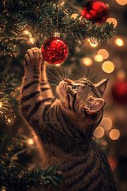 Chat de Noël sur Poster Art Shop