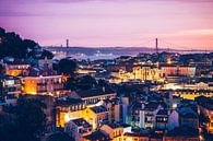 Lissabon - Skyline im Sonnenuntergang von Alexander Voss Miniaturansicht