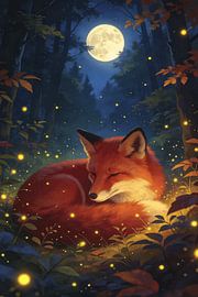 Midnight Fox Moonrise by Urbanwolves