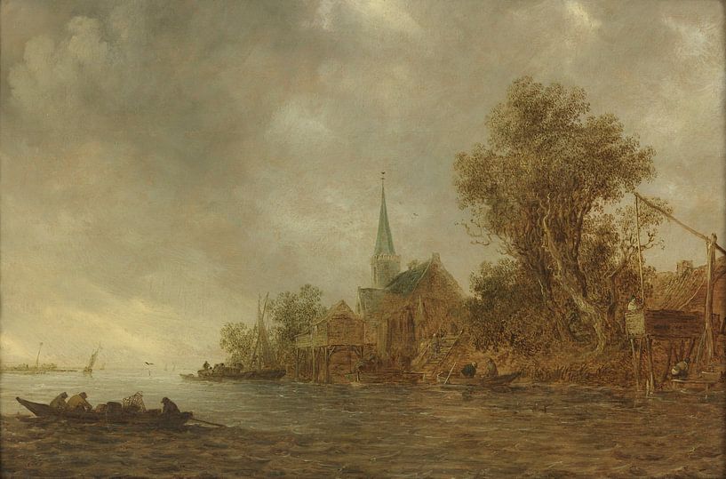 Flusslandschaft, Jan van Goyen von Meisterhafte Meister