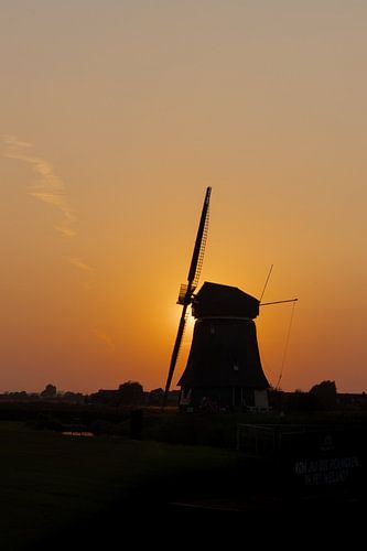 Dutch windmill - sunset - portrait