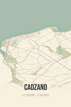 Vintage landkaart van Cadzand (Zeeland)
