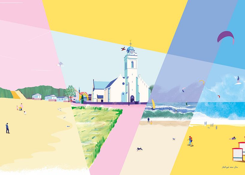 Blick auf den Strand: Katwijk am Meer von Suzanne Allewelt