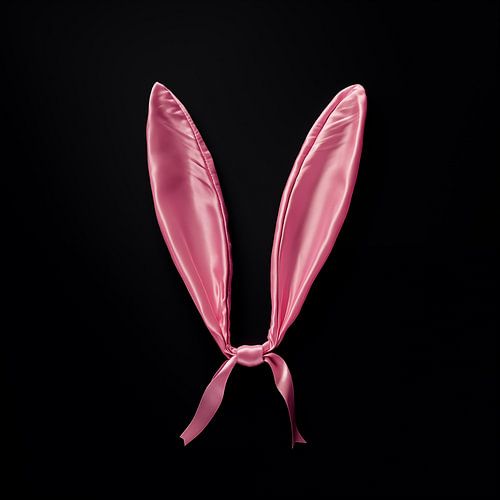 Roze playboy bunny konijnenoren portret