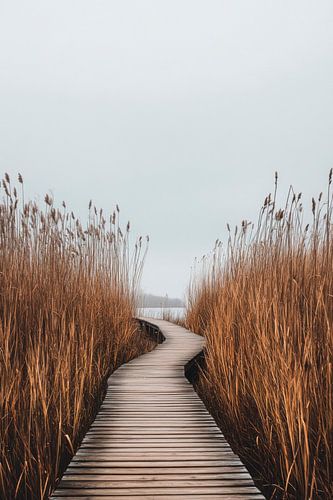 Rietpad bij het water