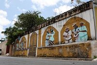 muurschildering in een straat in willemstad op curacao