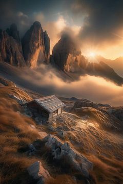 Hut in the mountains by fernlichtsicht