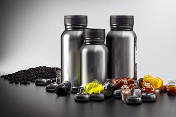 Protein shaker bottles for supplements by Animaflora PicsStock