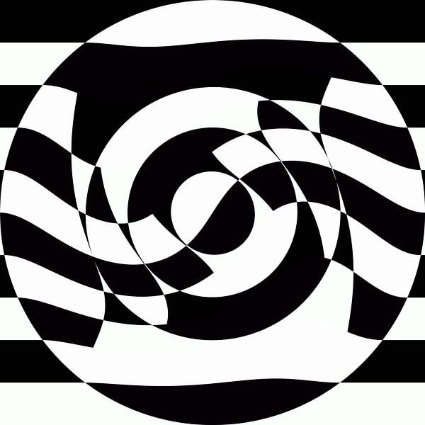 Abstract geometrische vormen in zwart wit van Maurice Dawson