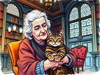 Femme âgée avec son chat
