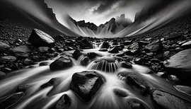 A stream of light through the mountains