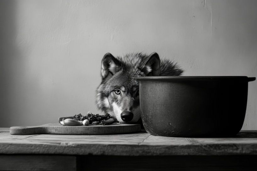 Wolf in the kitchen by Poster Art Shop