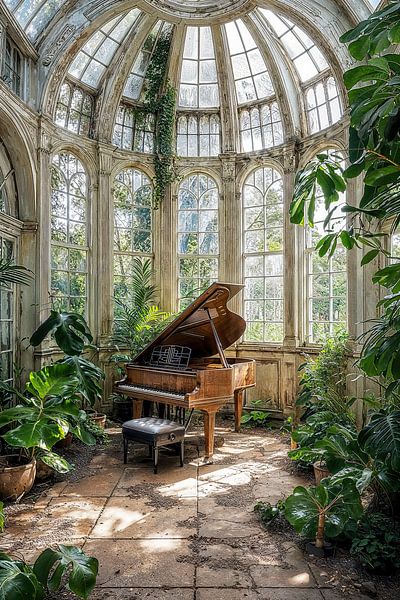 Dilapidated Victorian botanical greenhouse with wing by Marianne Ottemann - OTTI