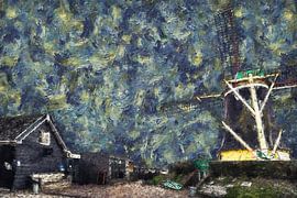 Moulin à vent De Jonge Johannes à Serooskerke (style Van Gogh)