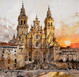 Cathedral of Santiago de Compostela, Spain van Johannas Art Creations