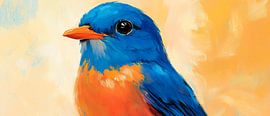 Blue dream - A bird portrait Sky shimmer - Colours by Poster Art Shop