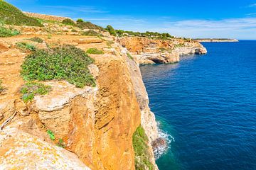 Cliffs at rocky coast on Majorca island, Spain by Alex Winter