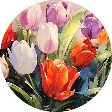 Schilderij Tulp | tulpen van Blikvanger Schilderijen