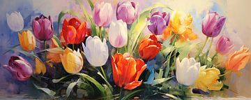 Schilderij Tulp | tulpen van Blikvanger Schilderijen