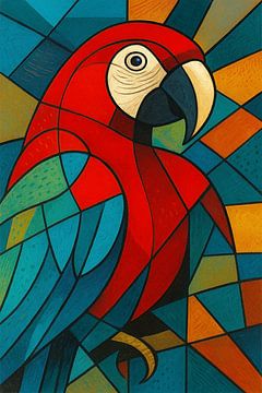 Red-cheeked Macaw painting by Gallery Hoppenbrouwers