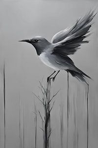 Peinture de l'oiseau volant dans la forêt