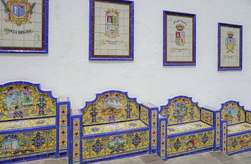 Colorful benches in Firgas, Gran Canaria by Nicole