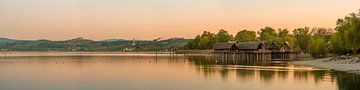 Unteruhldingen paalwoningen in het ochtendlicht van Panorama-Rundblick