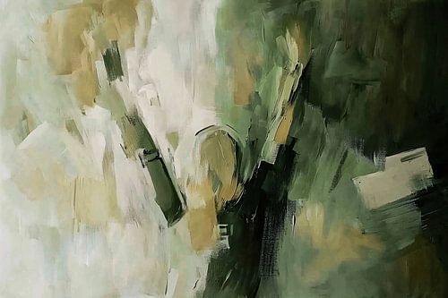 Abstract kunstwerk met groentinten