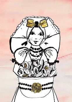 Zeeland girl with mussel pot