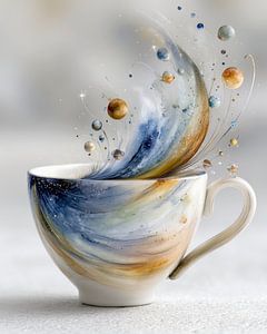 Porzellan Teetasse mit wirbelnden Galaxie digitale Kunst Wandkunst