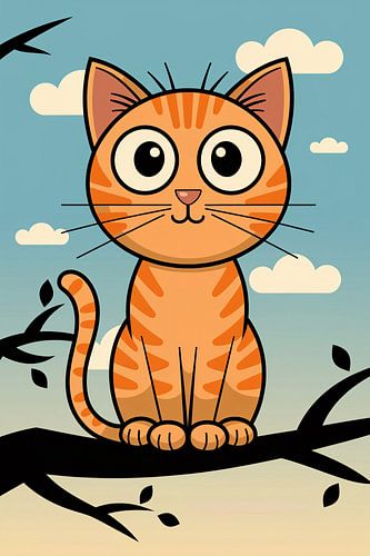 Schattige kat op tak