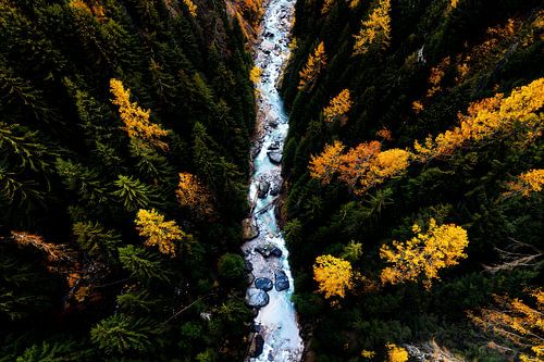 Snow River in moutains