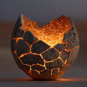 Glühende zerbrochene Vase