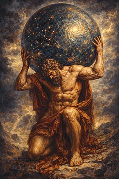 Atlas Greek titan painting. by Gallery Hoppenbrouwers