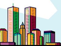 The Amazing City in country Pop-art poster