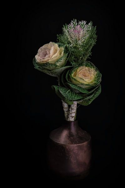 Stilleben Brassica in einer Vase &quot;Dutch pot&quot; von Marjolein van Middelkoop