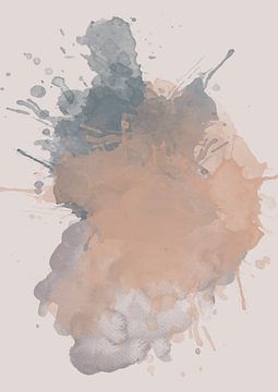 Watercolor splash (grijs bruin, aardetinten) van Studio Allee